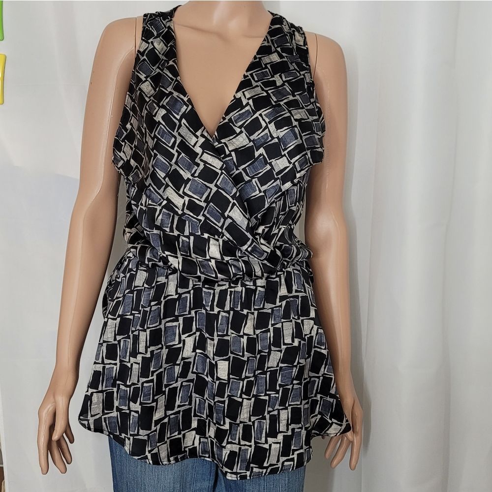 Lette Faux Wrap Peplum Woman’s Top, Medium